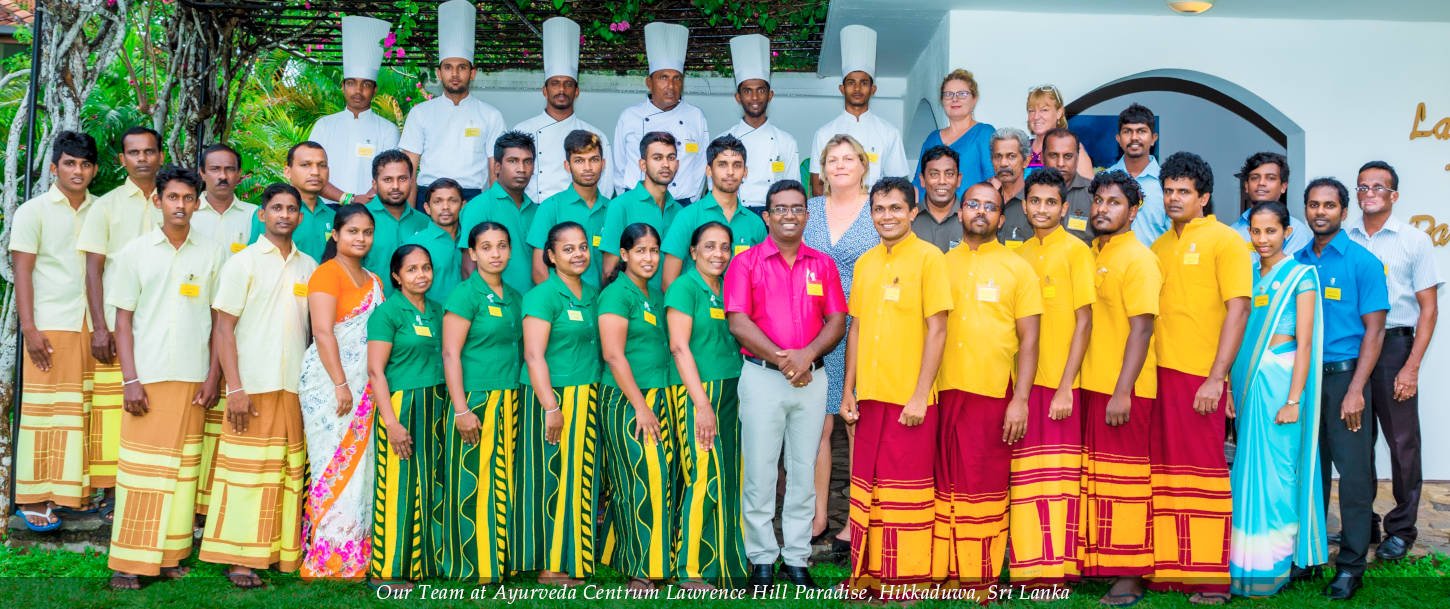 ayurveda resort sri lanka our ayurvedic doctors, therapists, management and hotel staff group photograph