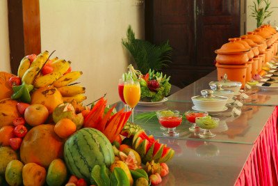 fresh fruits in the restaurant